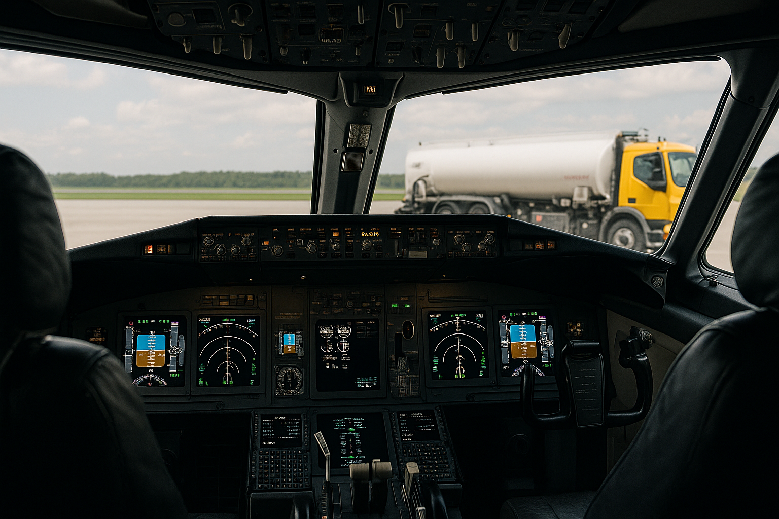 Cockpit im Steigflug